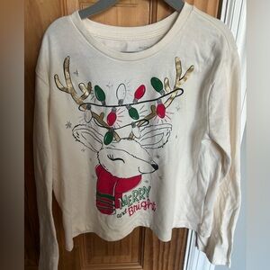 Christmas Reindeer long sleeve shirt (Girls M 7/8)